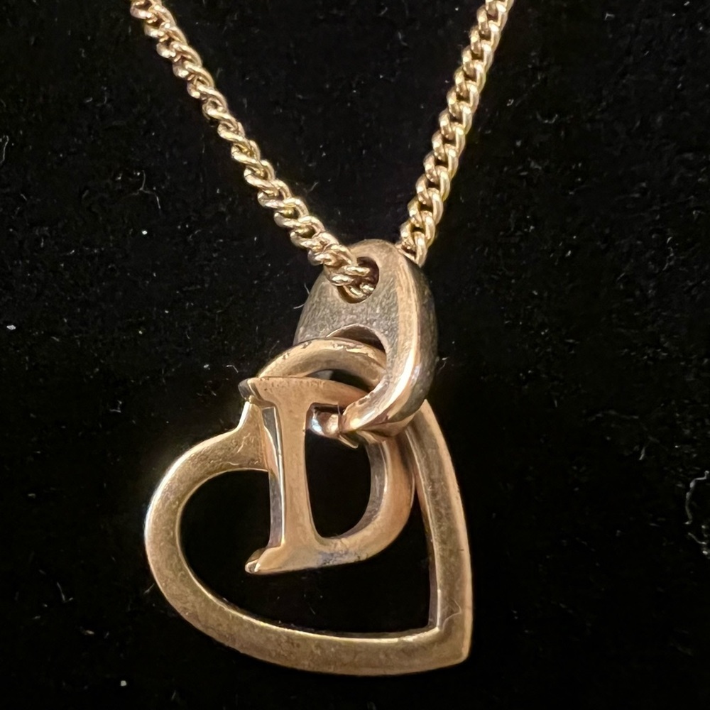 Christian Dior Heart And Logo Necklace